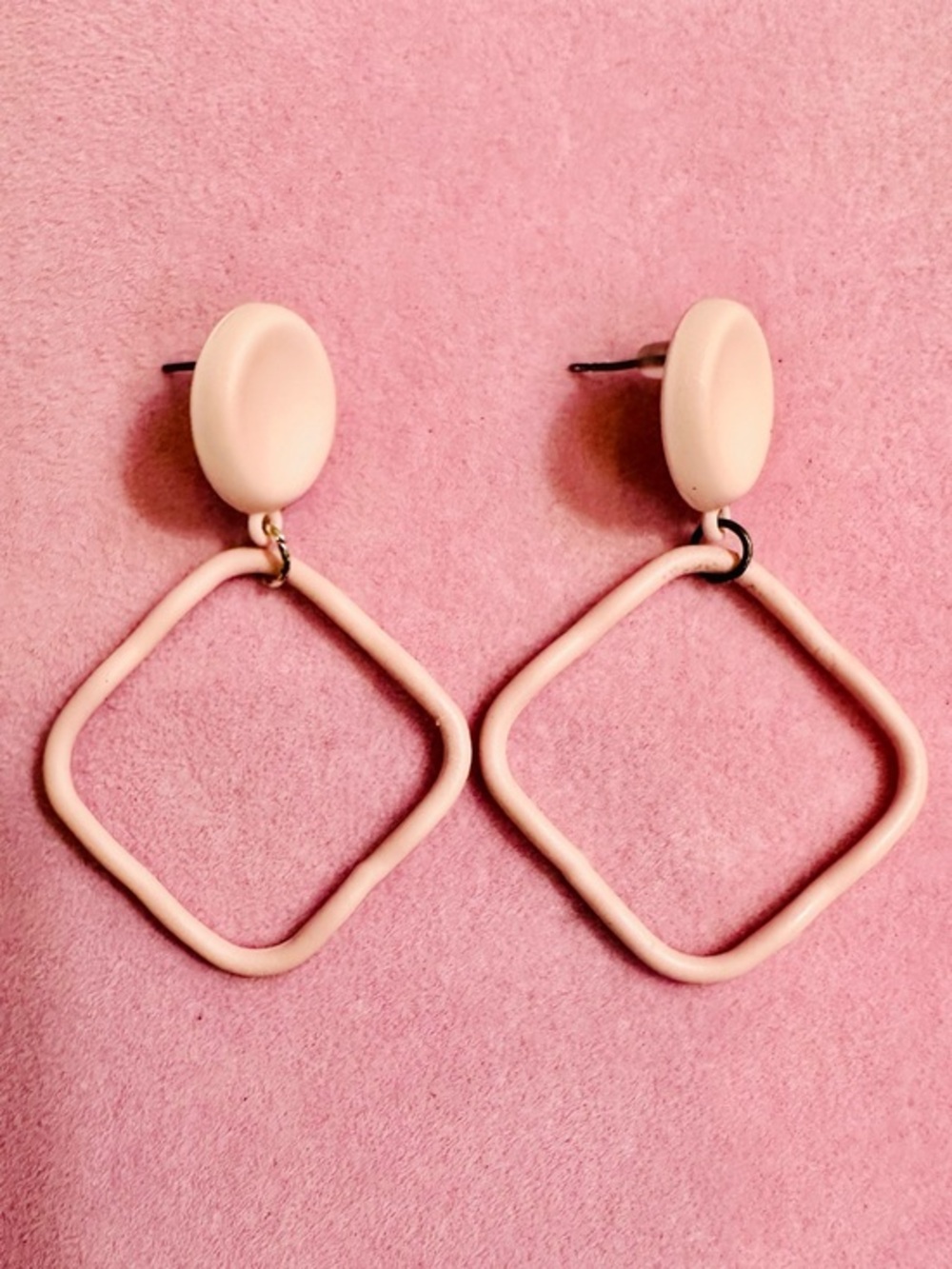 NWT Blush Pink Geometric Statement Earrings